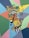 A colorful mural depicting a person with a vibrant fruit headdress and a traditional outfit holding maracas. The background features geometric shapes in various bright colors, and musical notes are illustrated to the side.