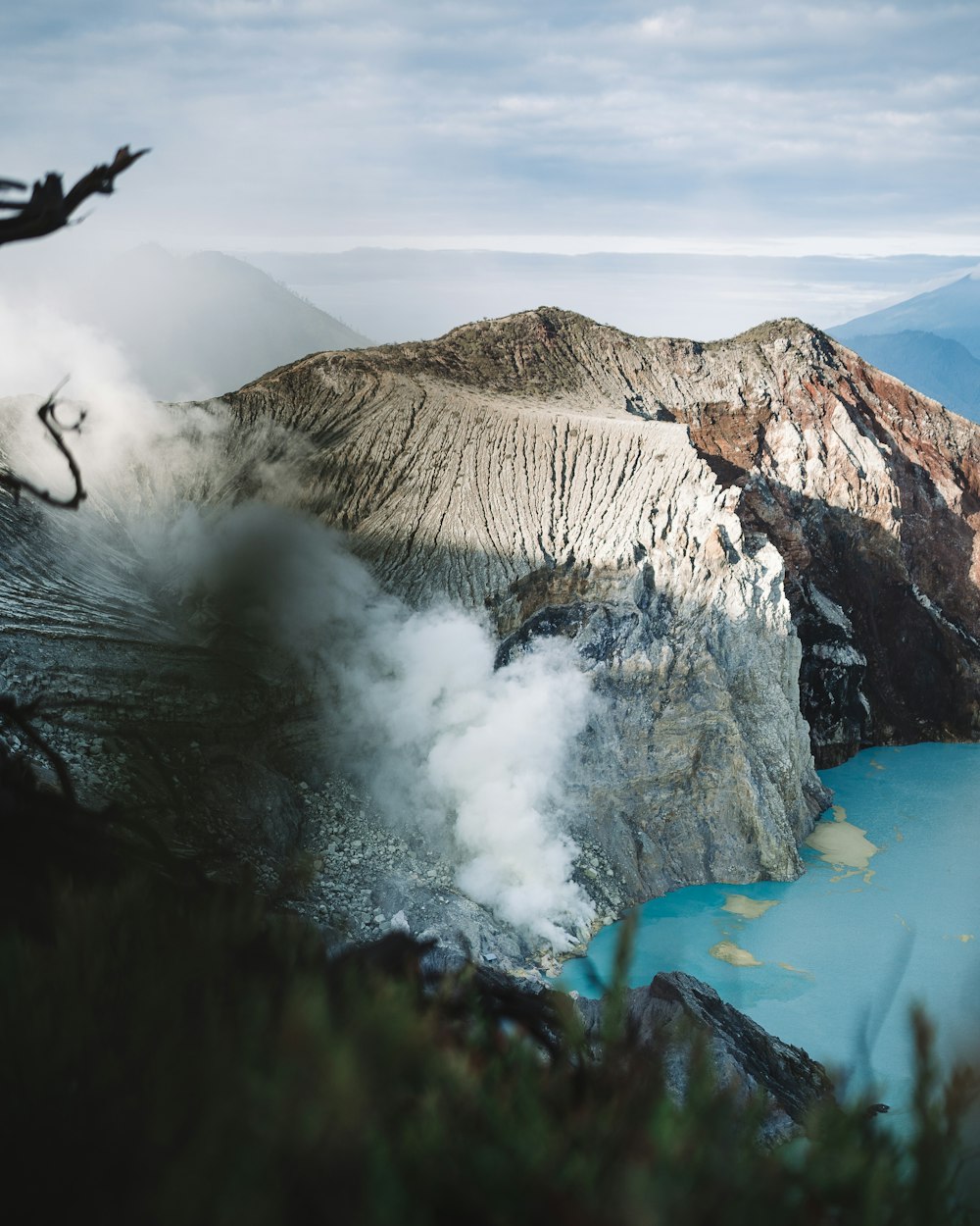 a large body of water surrounded by mountains