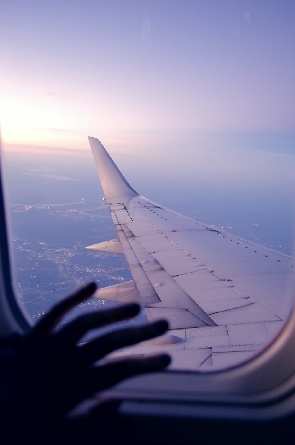 the wing of an airplane as seen from the window