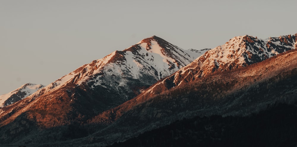 a mountain range with snow on the top of it