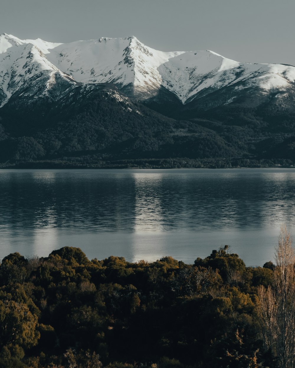 a large body of water surrounded by mountains