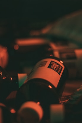 a bottle of wine sitting on top of a table