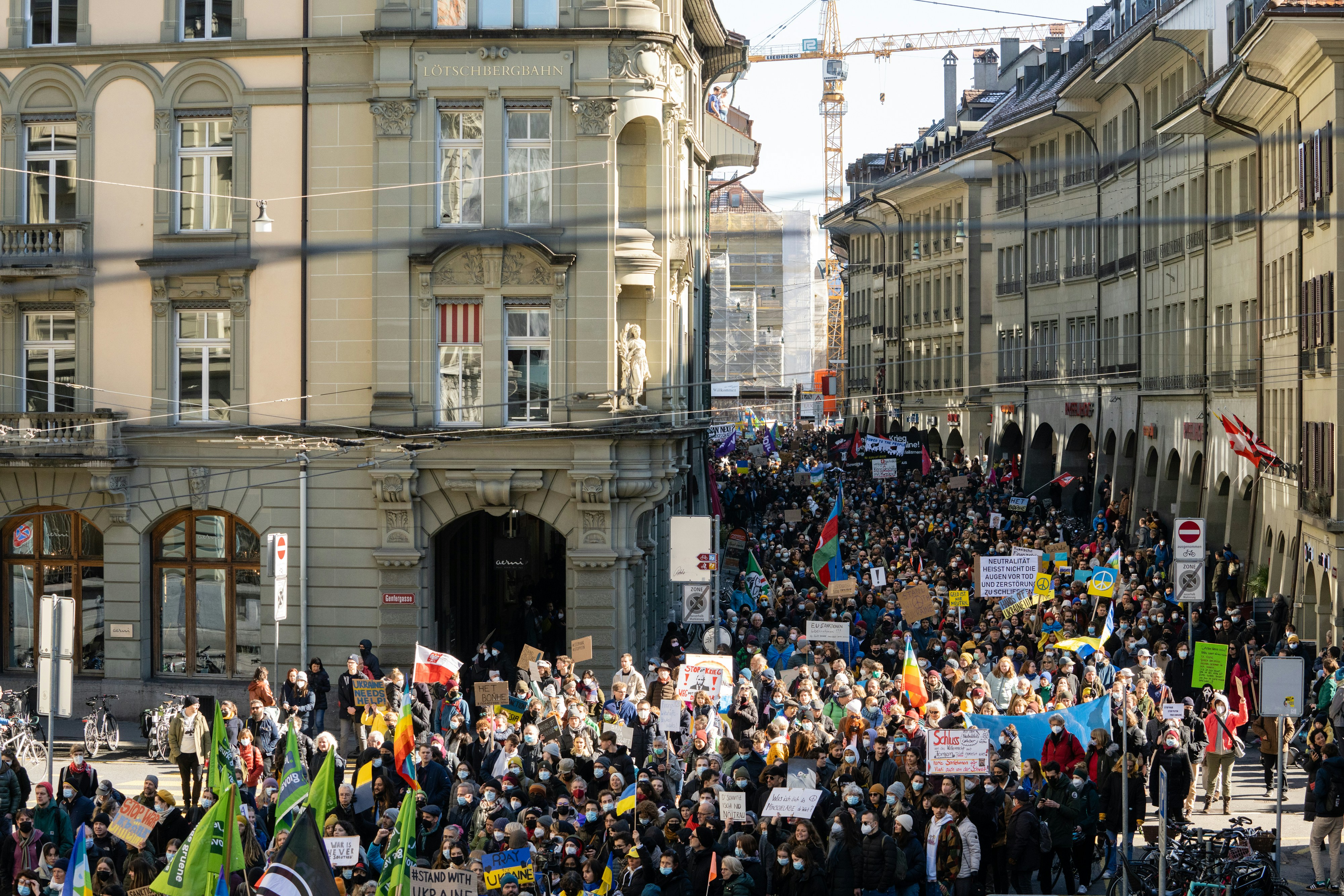 Friedensdemonstration in Bern am 26. Februar 2022 aufgrund der Kriegssituation in der Ukraine.