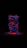 A glowing 3D Scorpio zodiac symbol swirling in neon blue and purple hues against a dark cosmic background.
