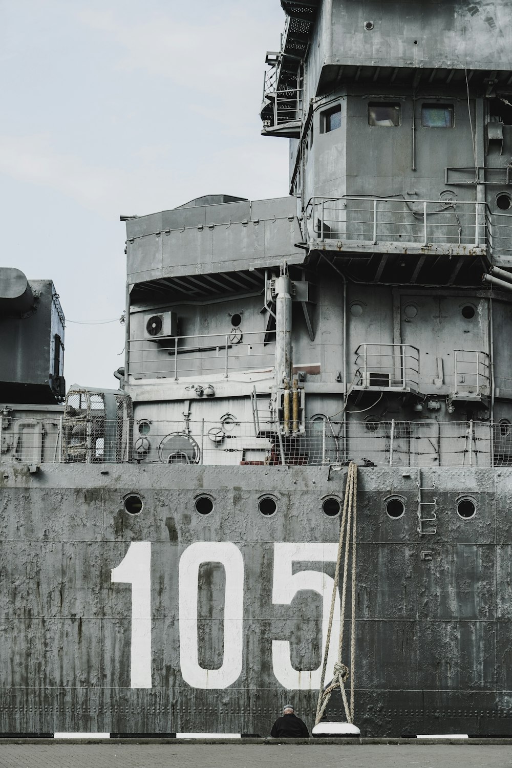 a large ship with a number on the side of it