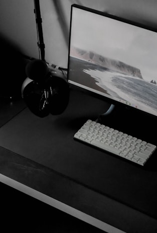 a desktop computer sitting on top of a desk