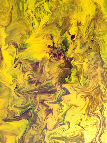 An abstract blend of musical notes and handwritten verses swirling together in yellow hues.