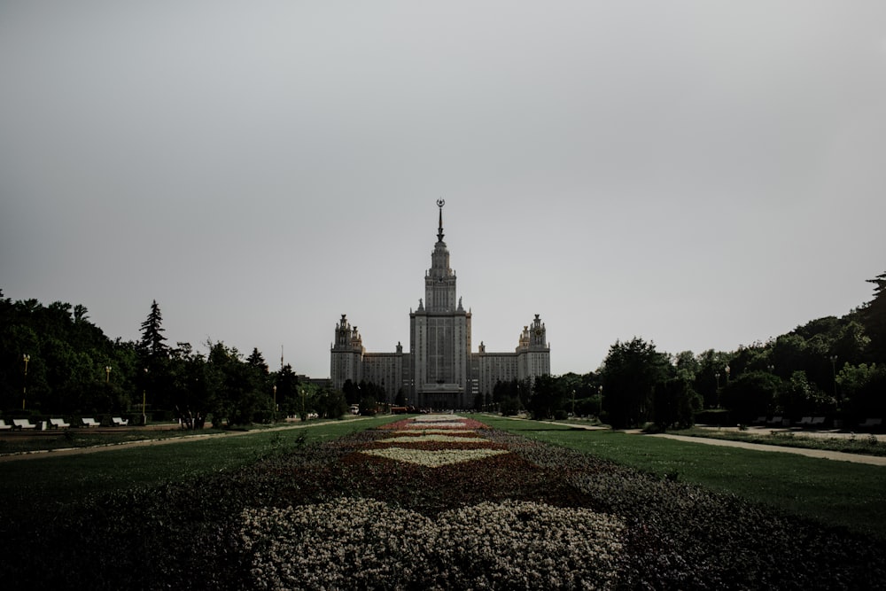 a large building with a clock tower on top of it