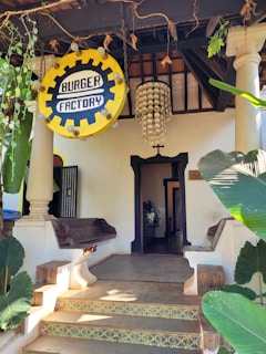 A welcoming restaurant exterior of 129 burger.