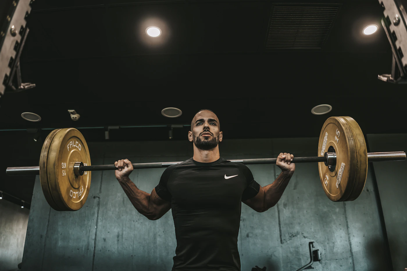 Athlete preparing for a barbell squat