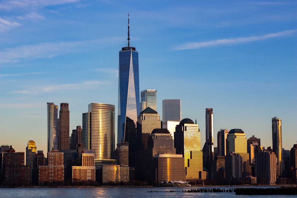 a view of a city with skyscrapers in the background