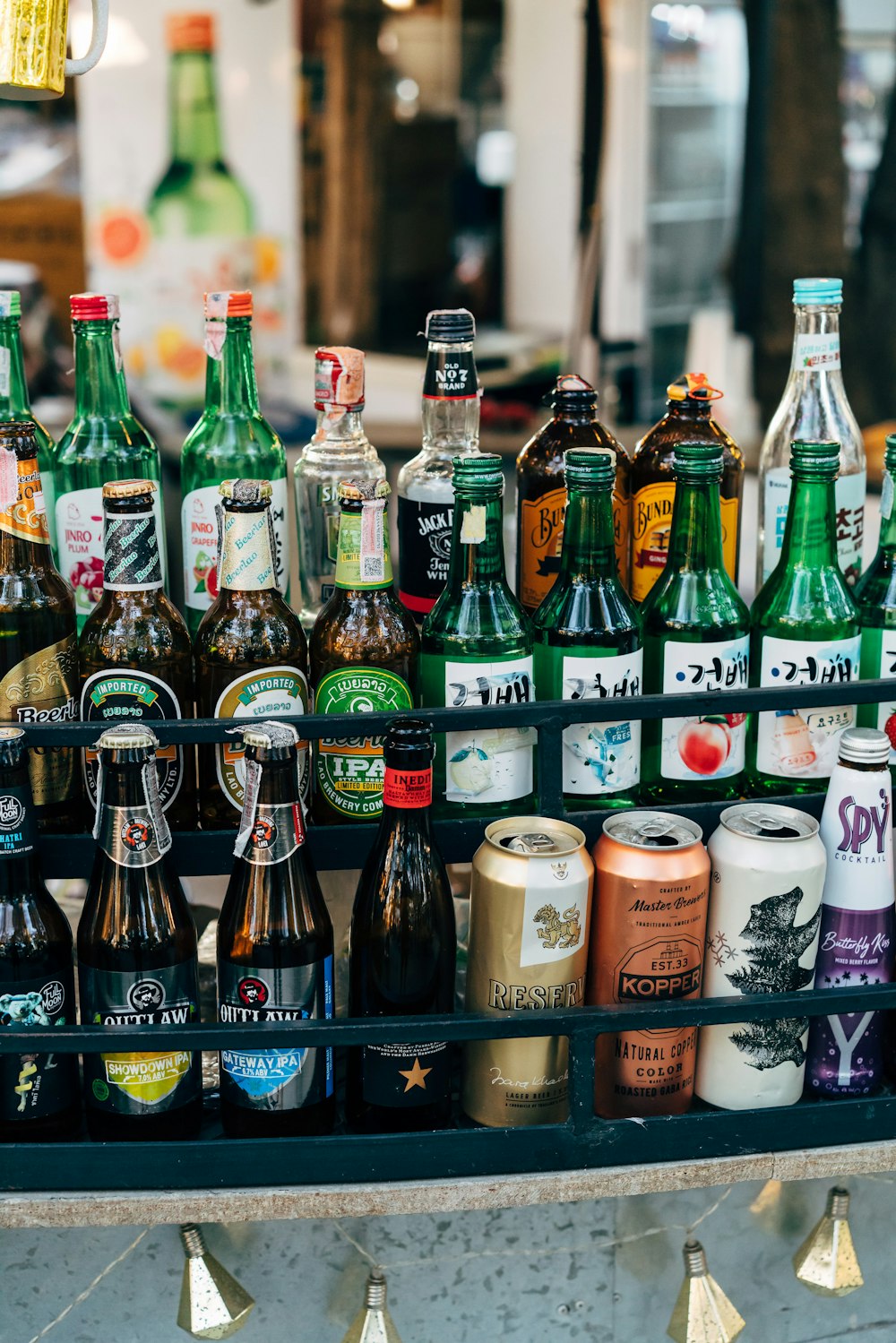 a bunch of bottles that are sitting on a table