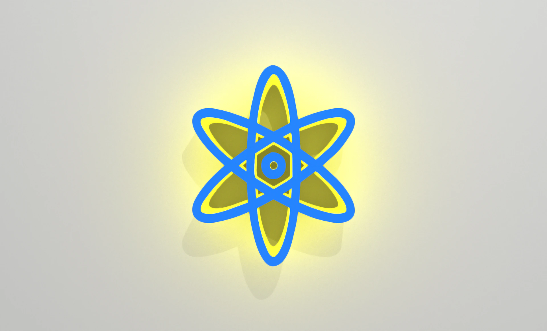 a yellow and blue logo on a white background