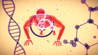 a computer generated image of a human being in a circle