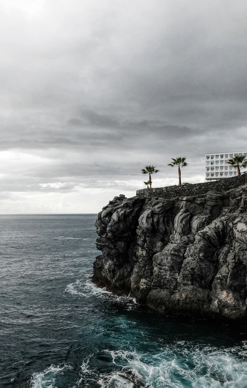 Clifftop house overlooking the ocean