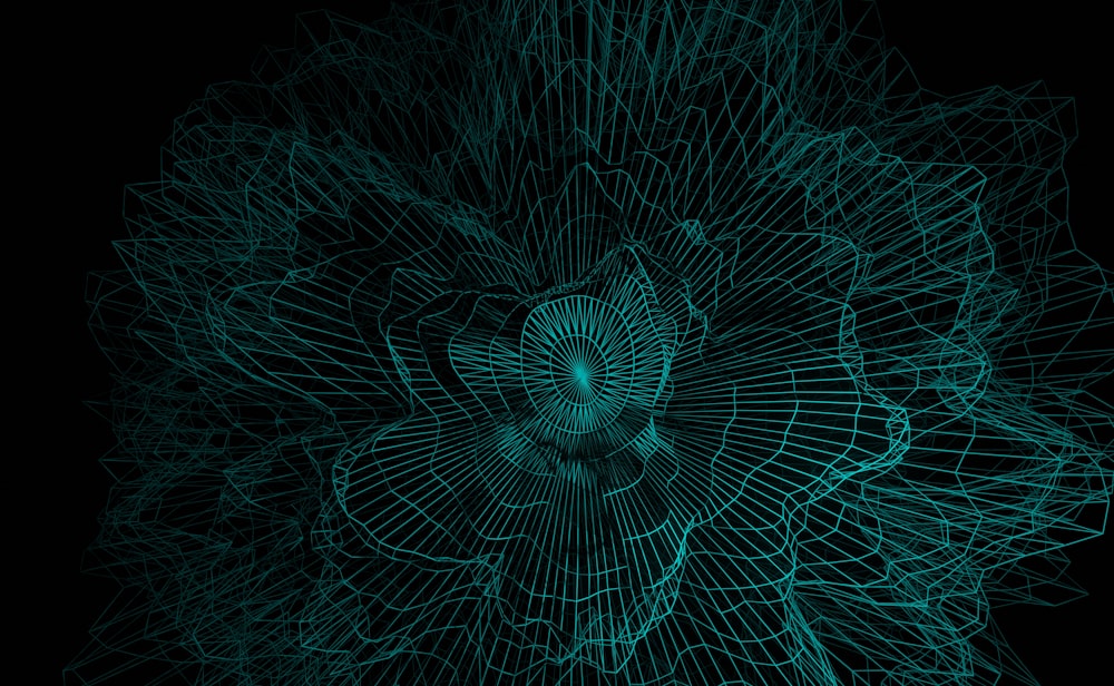a computer generated image of a flower on a black background