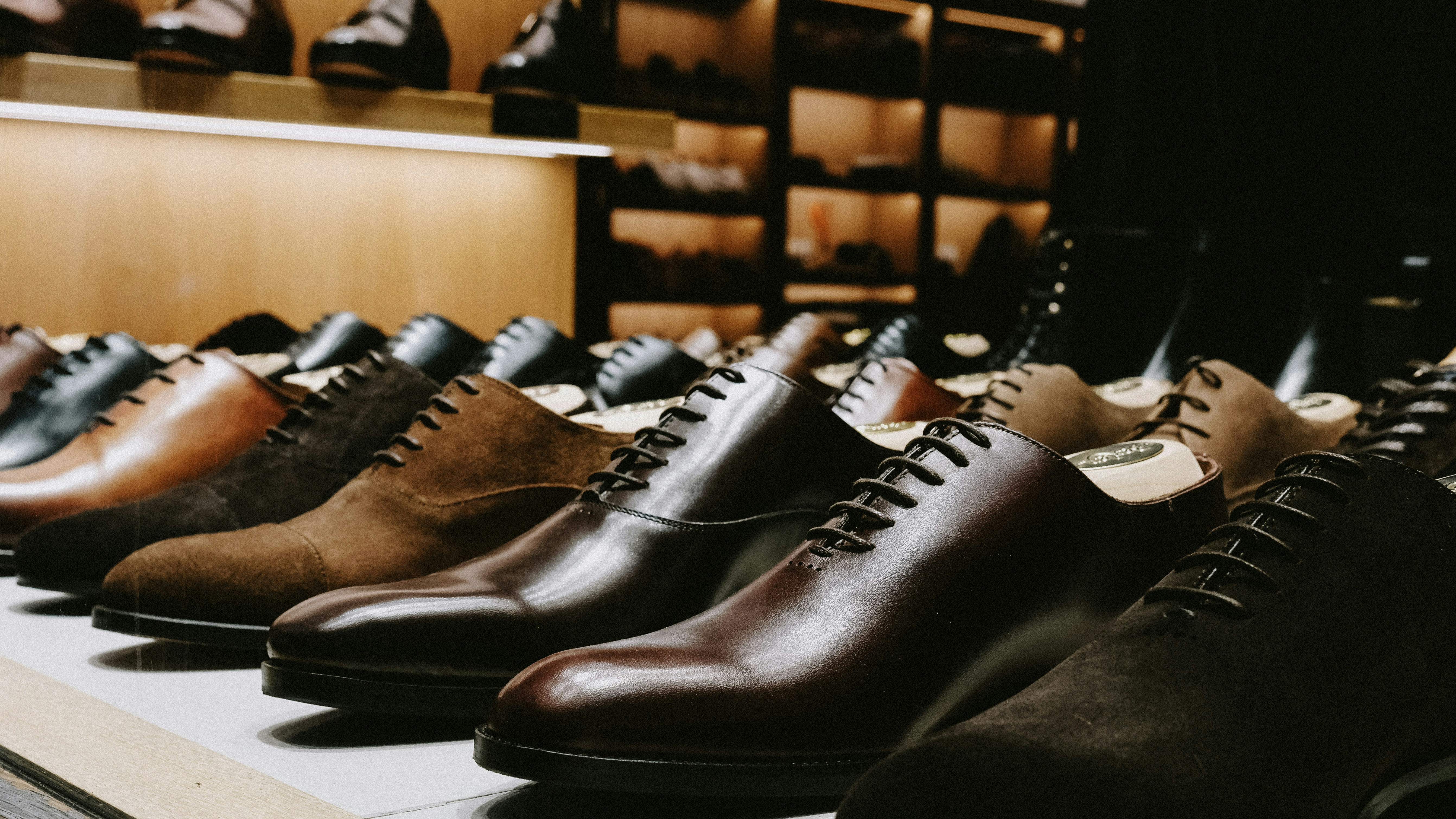 Shoes on leather chair