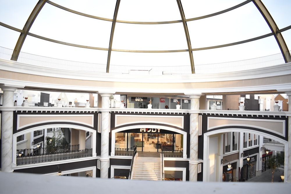 a view of a building from a high point of view