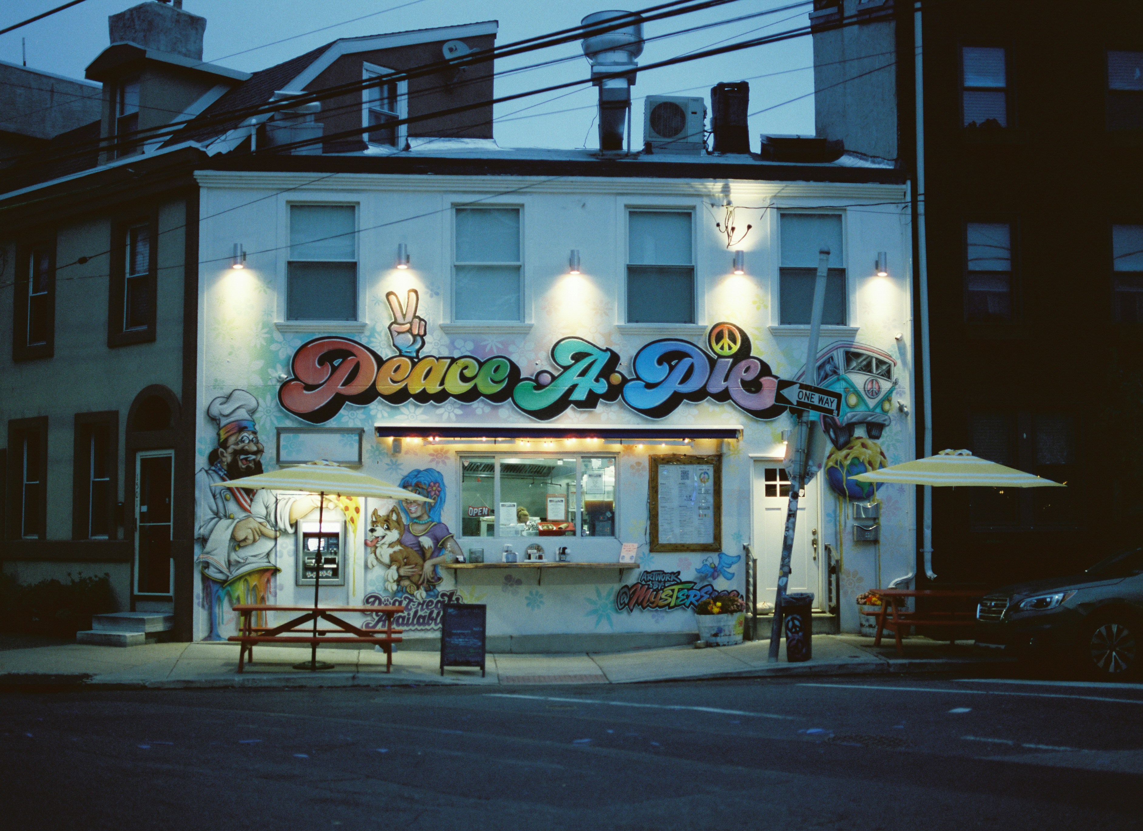 a building that has a bunch of signs on it