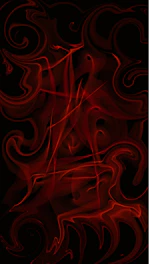 Abstract geometric shapes in deep crimson and bright red swirling dynamically against a dark background, evoking energy and motion.