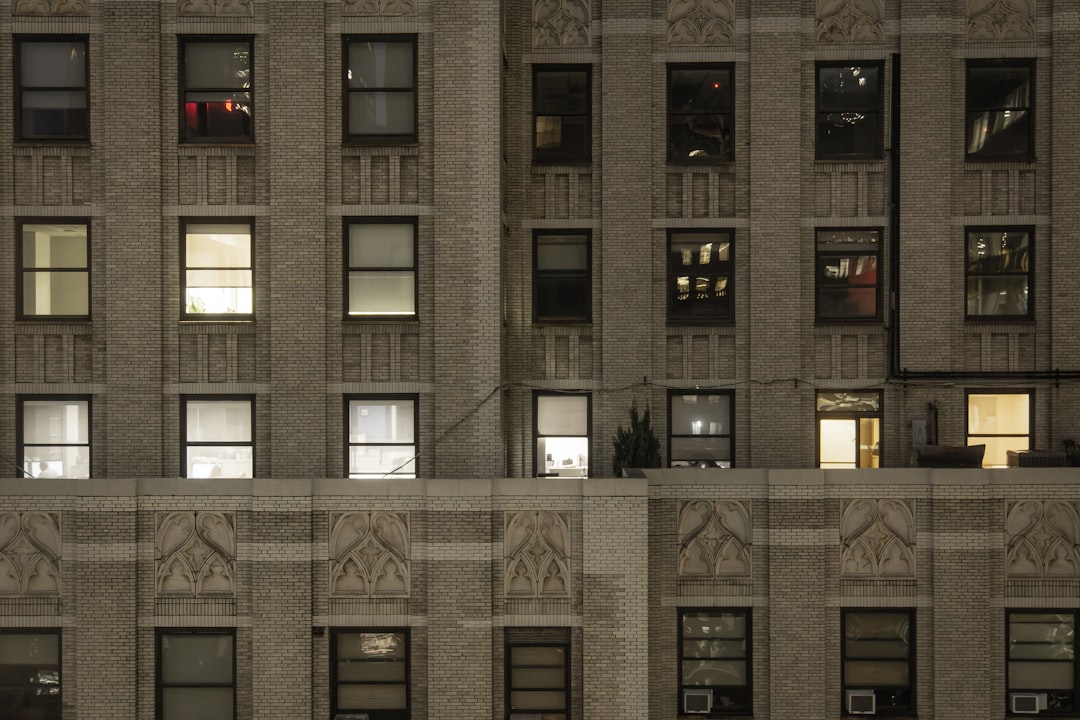 a very tall building with lots of windows,