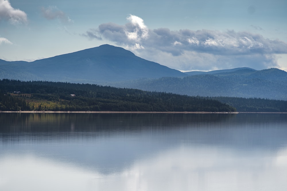 a large body of water surrounded by mountains