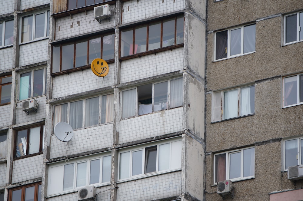 a building with a smiley face painted on it