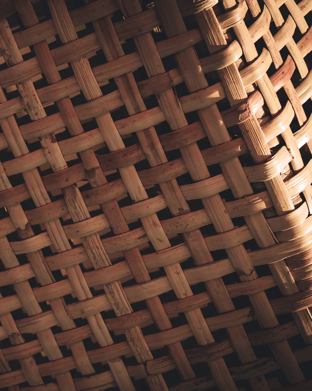 Close-up of a handwoven basket