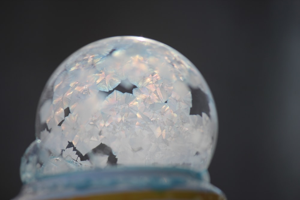 a snow globe sitting on top of a table