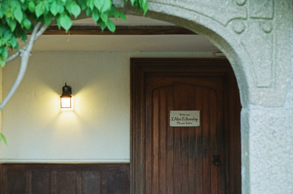 a light that is on above a door