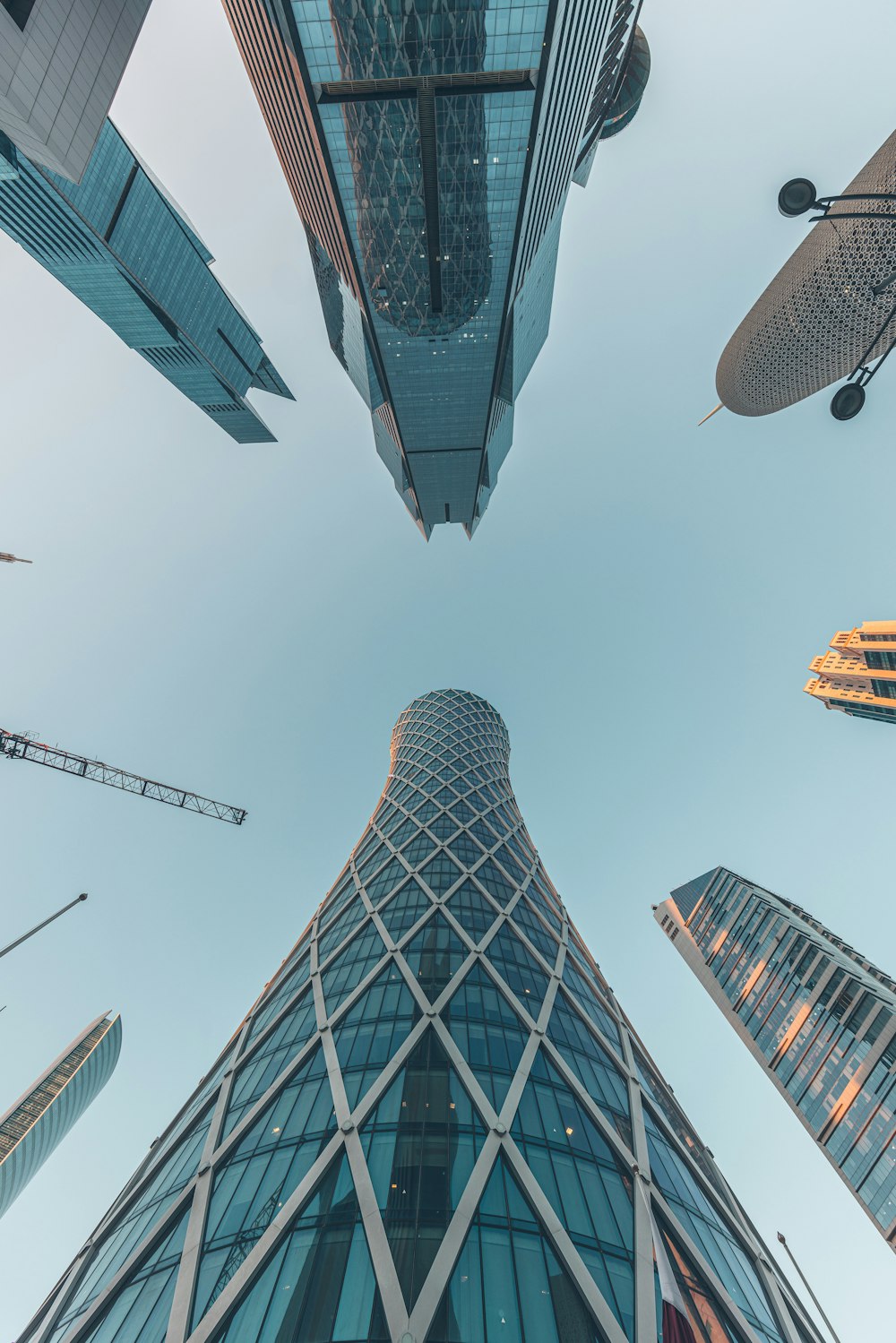 a group of tall buildings in a city