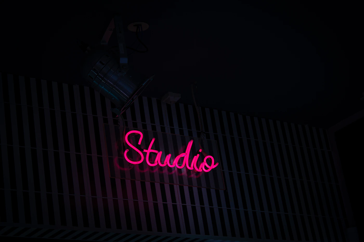 Neon sign reading studio