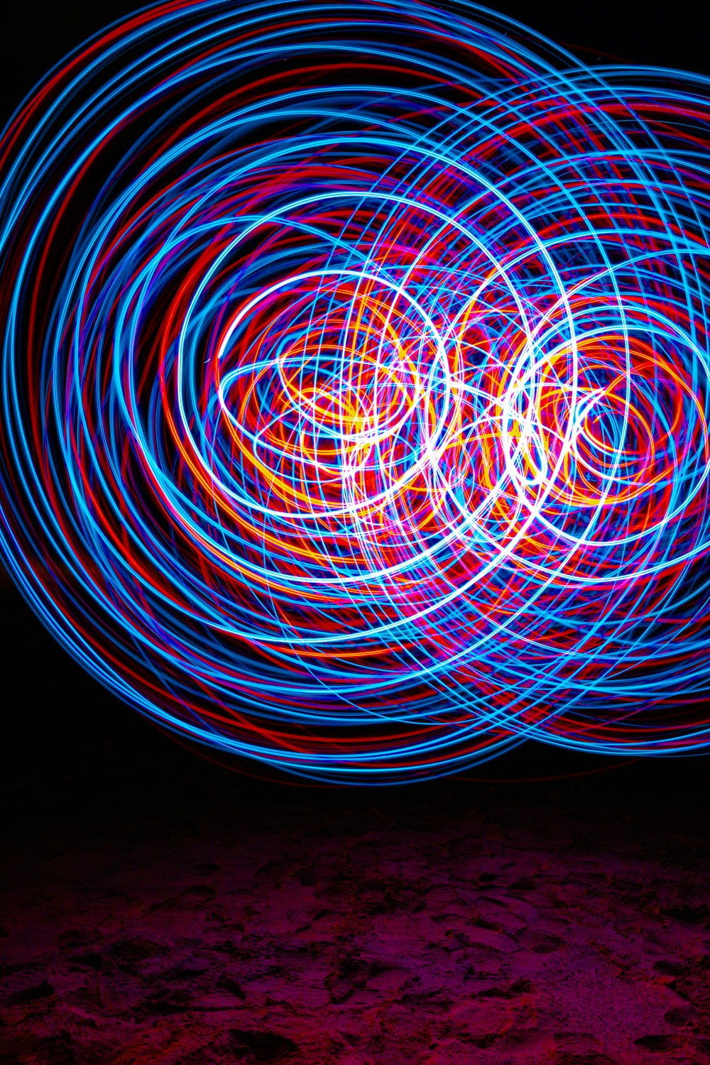 Una foto sfocata di un cerchio di luce