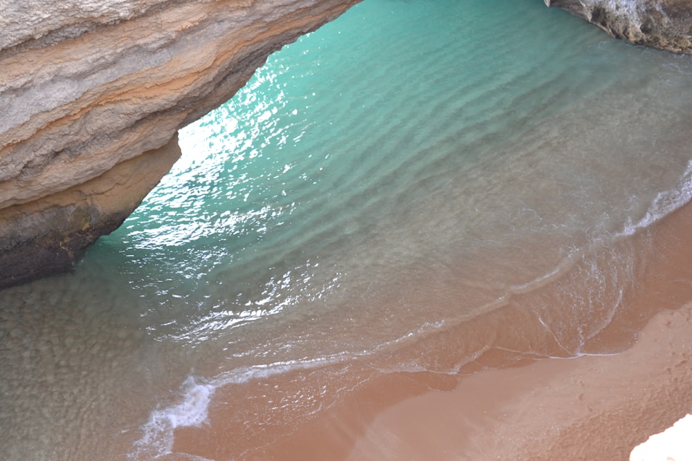 a view of a body of water from a cliff