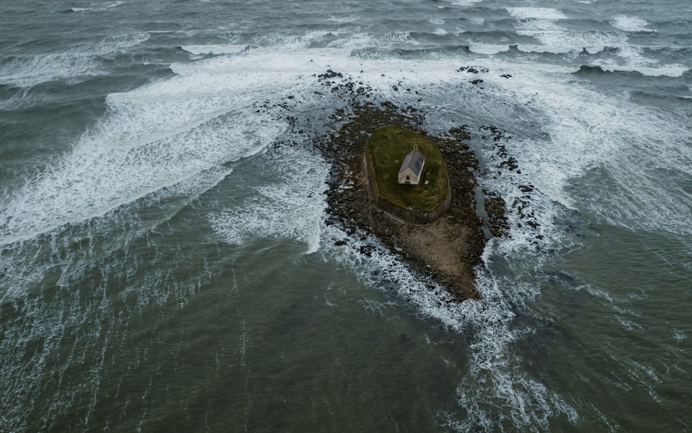 a small island in the middle of the ocean