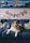 A dog is lying on a blue couch surrounded by transparent balloons, decorated with colorful confetti. Above the dog is a garland featuring images of the same dog's face, each adorned with a party hat. A serene landscape painting hangs on the wall in the background.