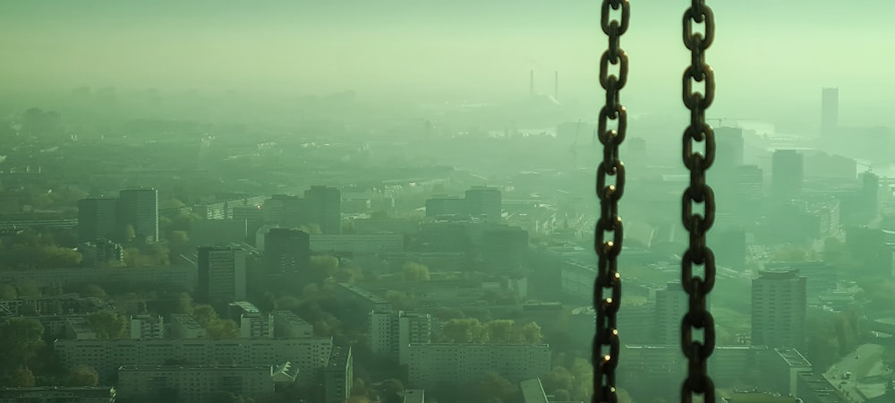 a view of a city from a tall building