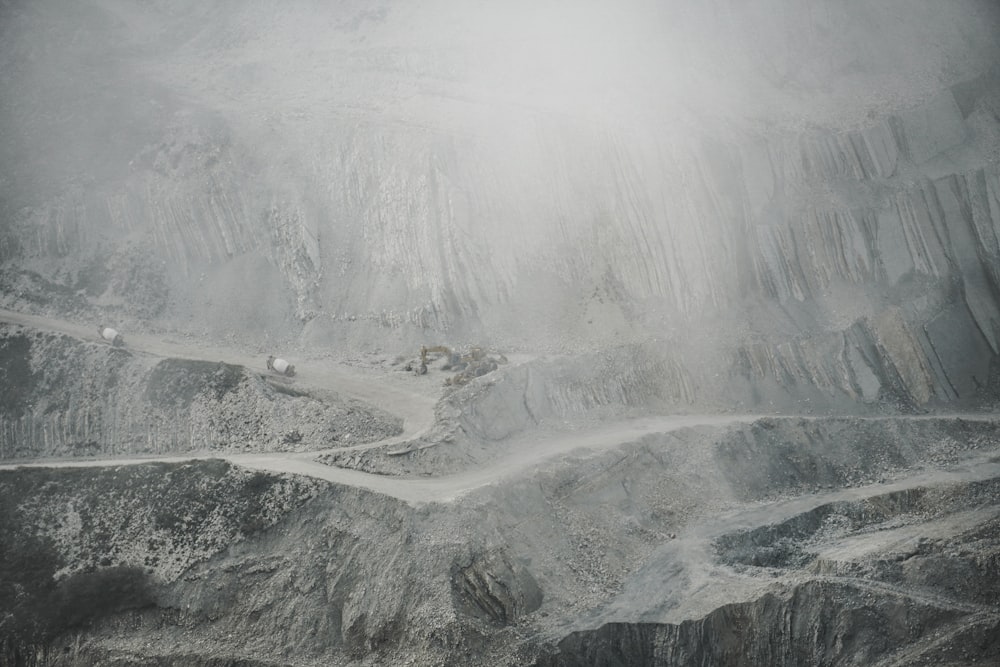 a mountain with a road going through it