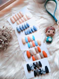 a bunch of different items on a white surface