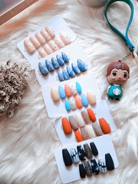 a bunch of different items on a white surface