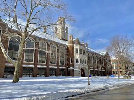 a large building with a clock tower on top of it
