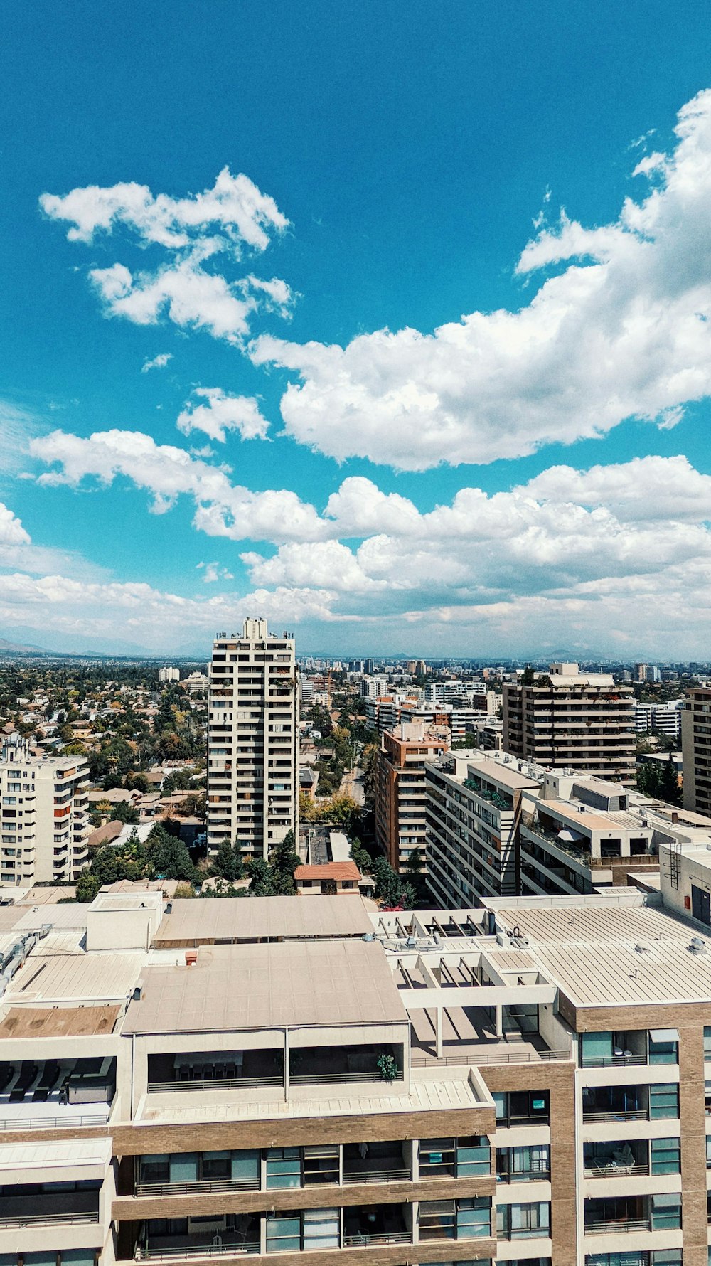 a view of a city from a tall building