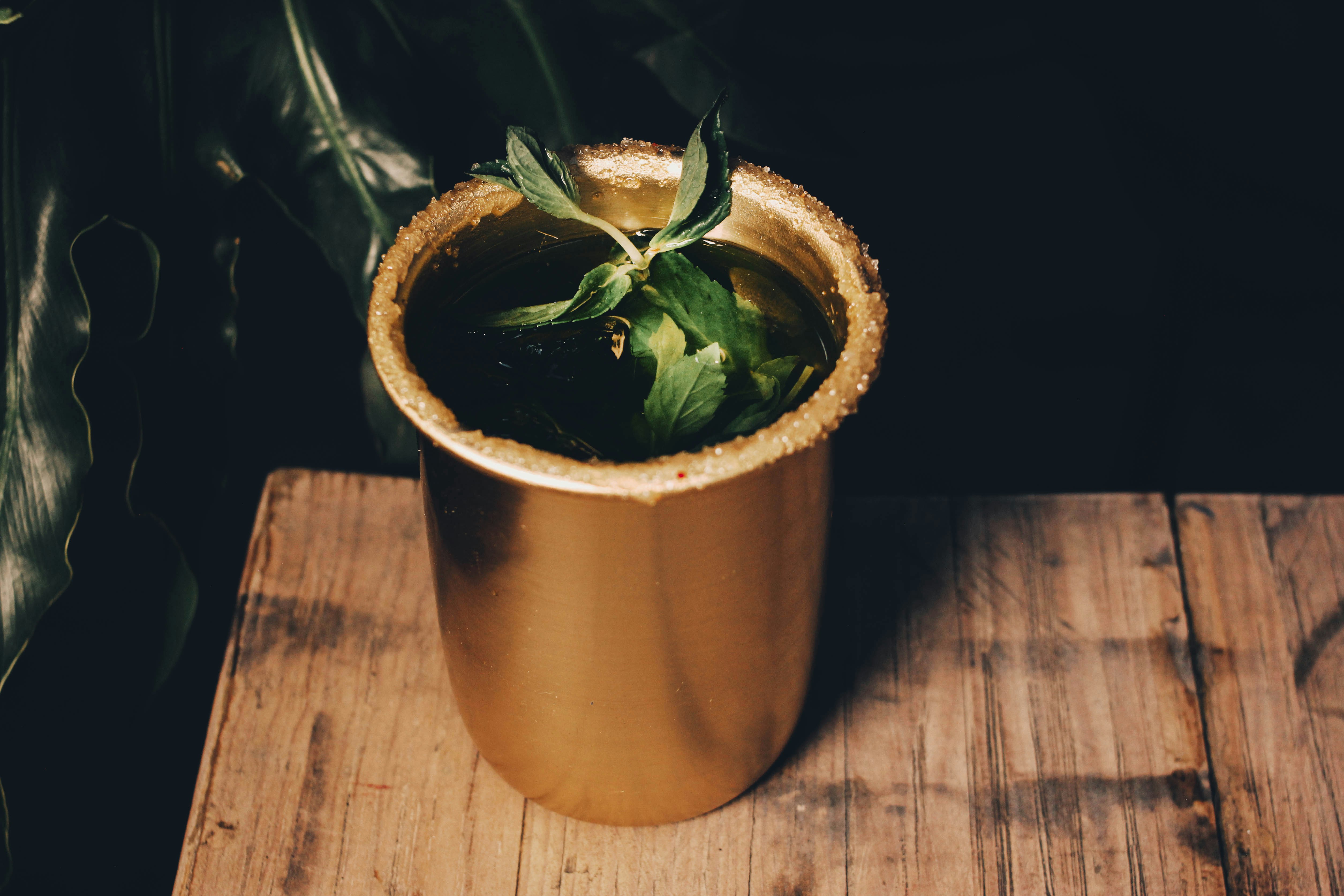 a potted plant sitting on top of a wooden table
