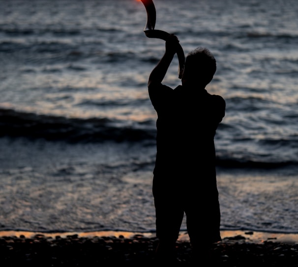 a person standing on a beach holding a kite