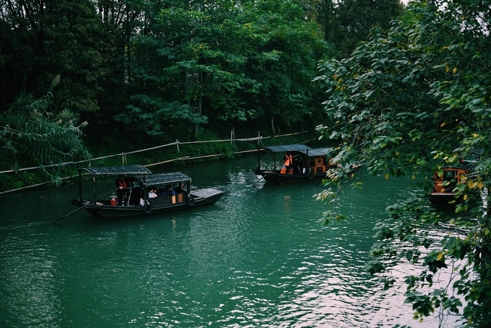 a couple of boats that are in the water