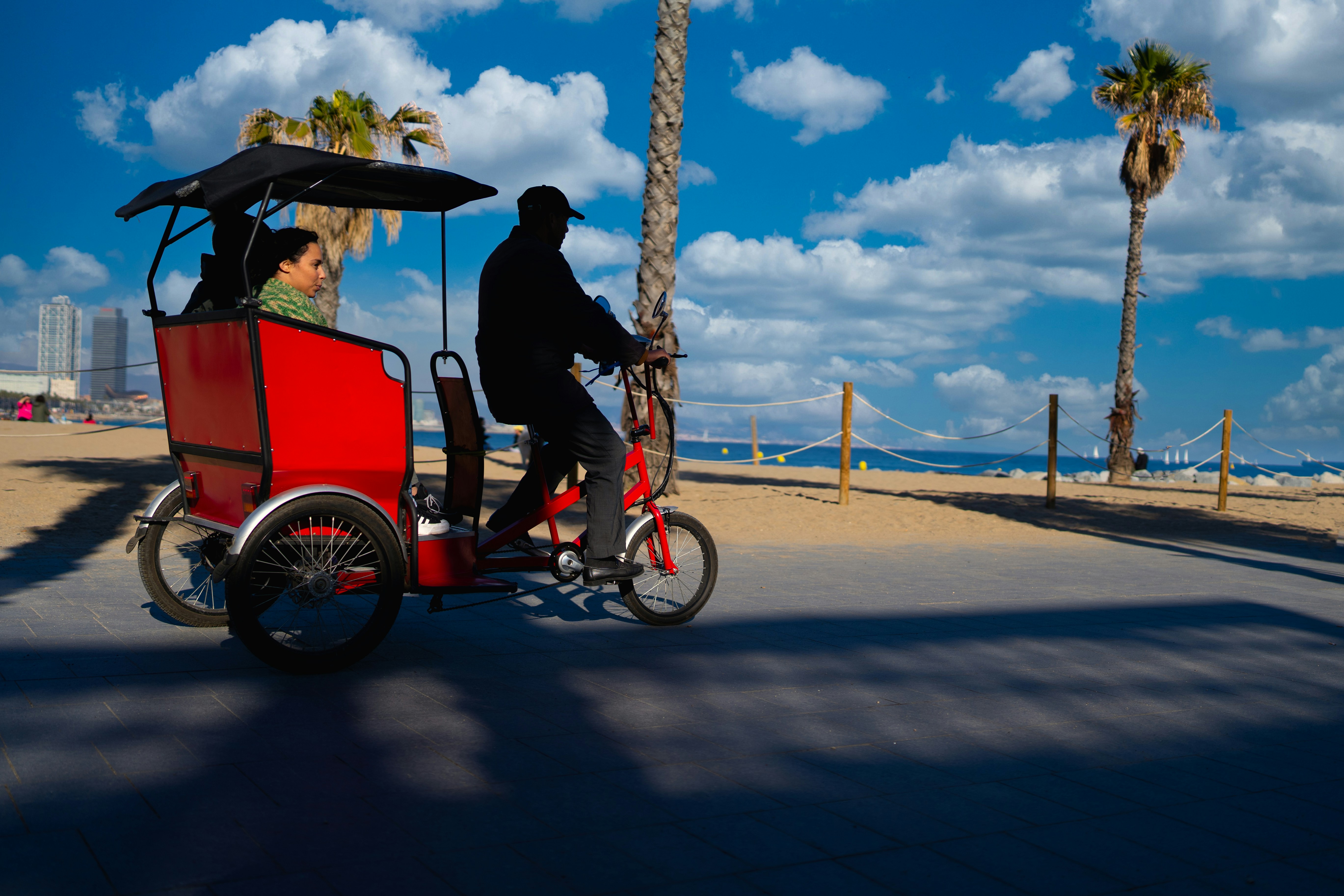 a man riding a horse drawn carriage