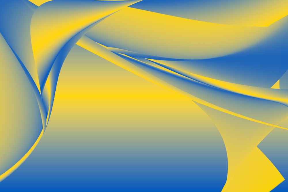 a blue and yellow abstract background with curves