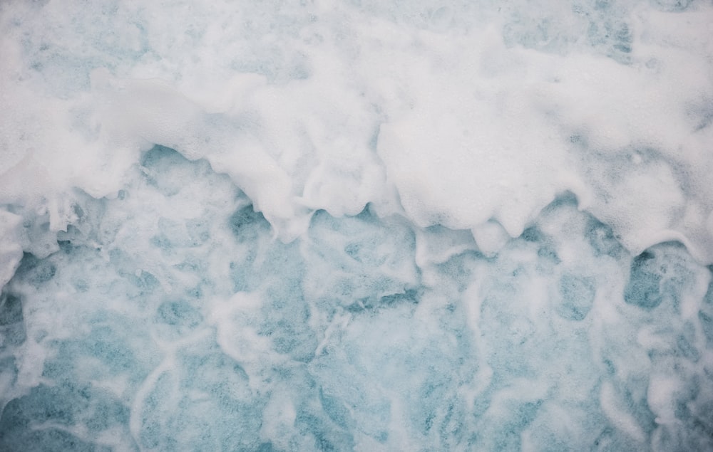 a close up of a snow covered ground