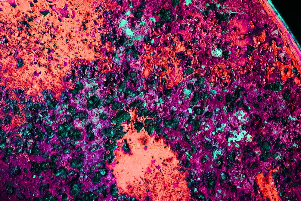 a close up of a red and purple substance