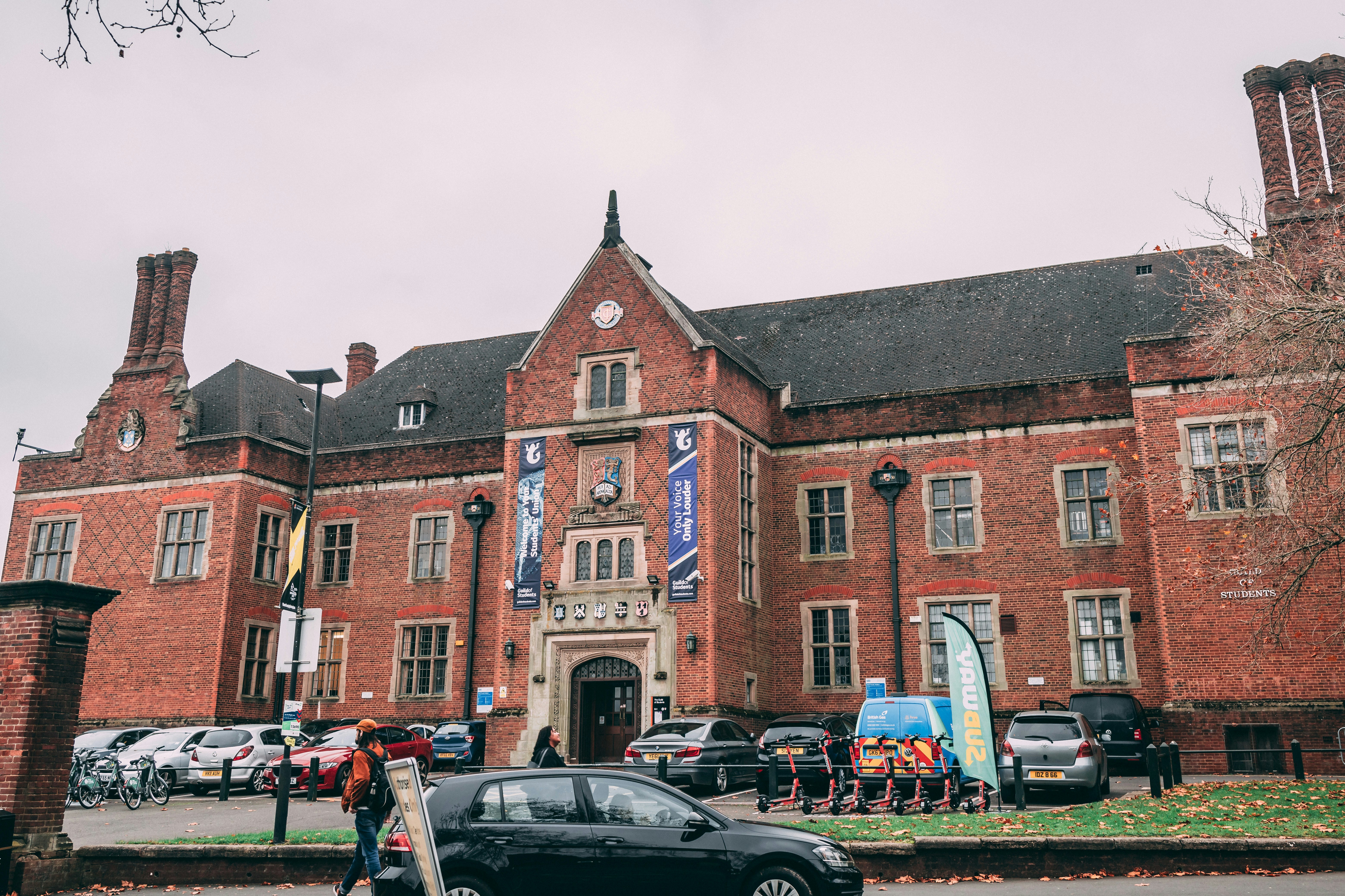 Car parked in front of university building